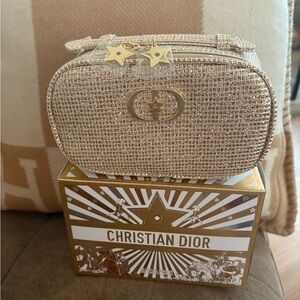 2025 Holiday Dior Beauty Gold zippered pouch